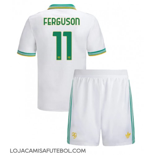 Camisa de Futebol AS Roma Evan Ferguson #11 Equipamento Alternativo Infantil 2025-26 Manga Curta (+ Calças curtas)